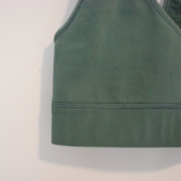 Lululemon Reveal Sports Bra Racerback Green Digital Rain Yoga Workout Size 10 - Picture 7 of 12